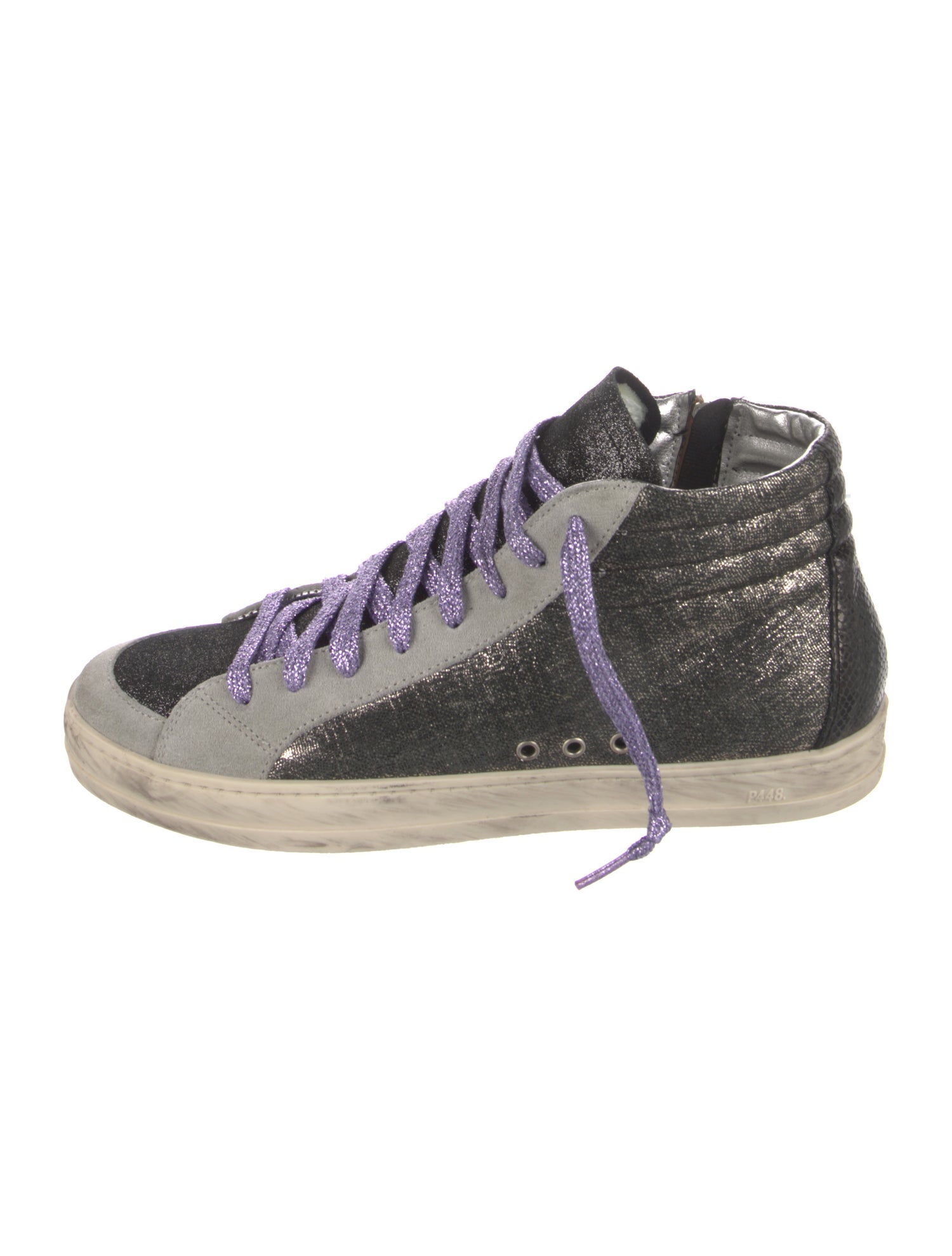 P448 Suede Colorblock Pattern Sneakers