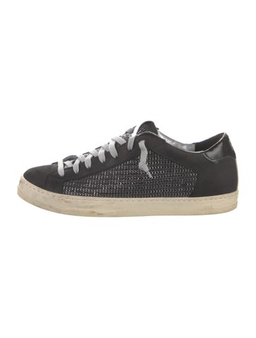 Pre-owned P448 Suede Glitter Accents Sneakers In Black