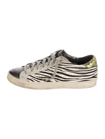 Pre-owned P448 Animal Print Sneakers In Black