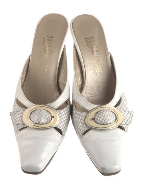 Paradis Collection Leather Animal Print Mules