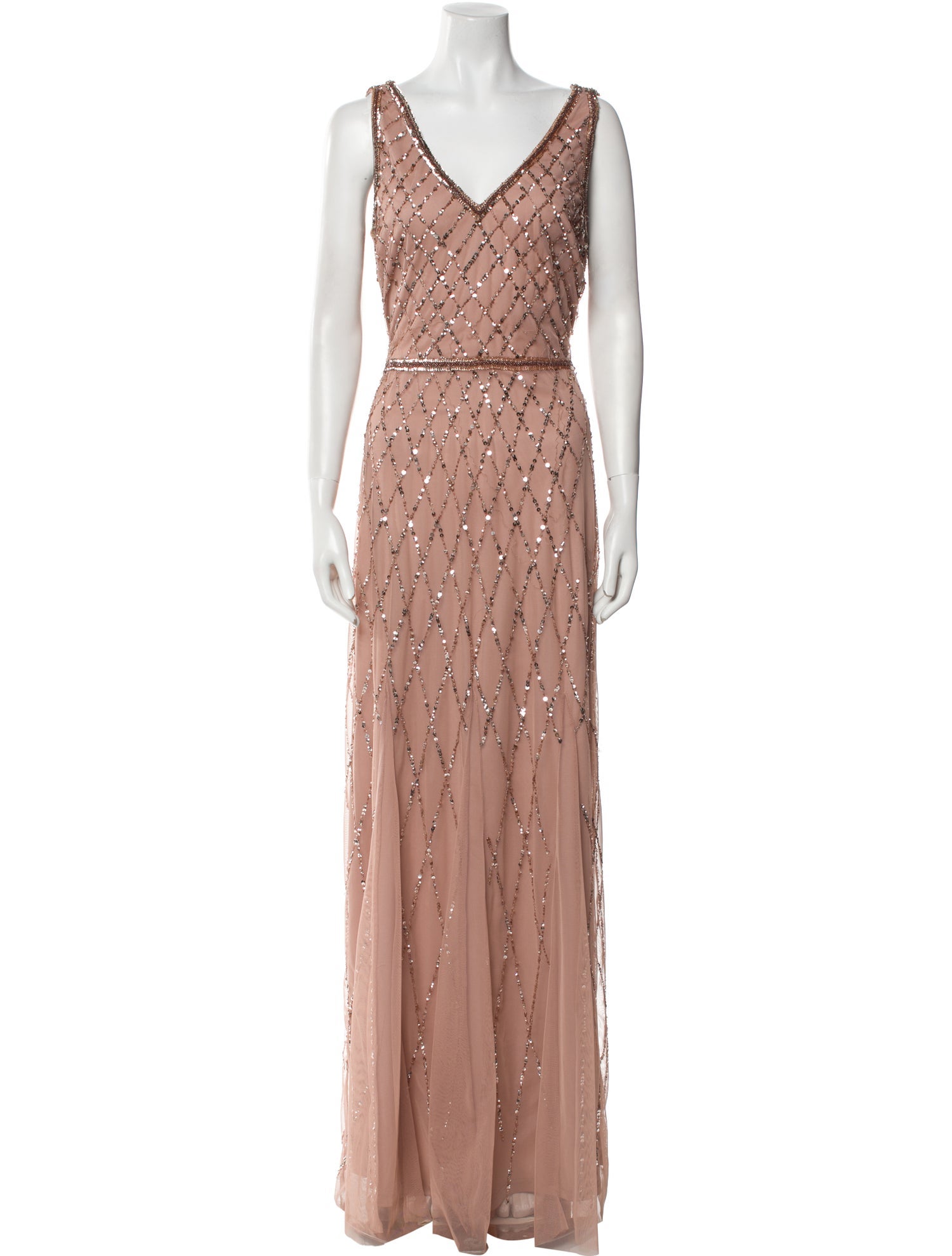 Adrianna Papell V-Neck Long Dress