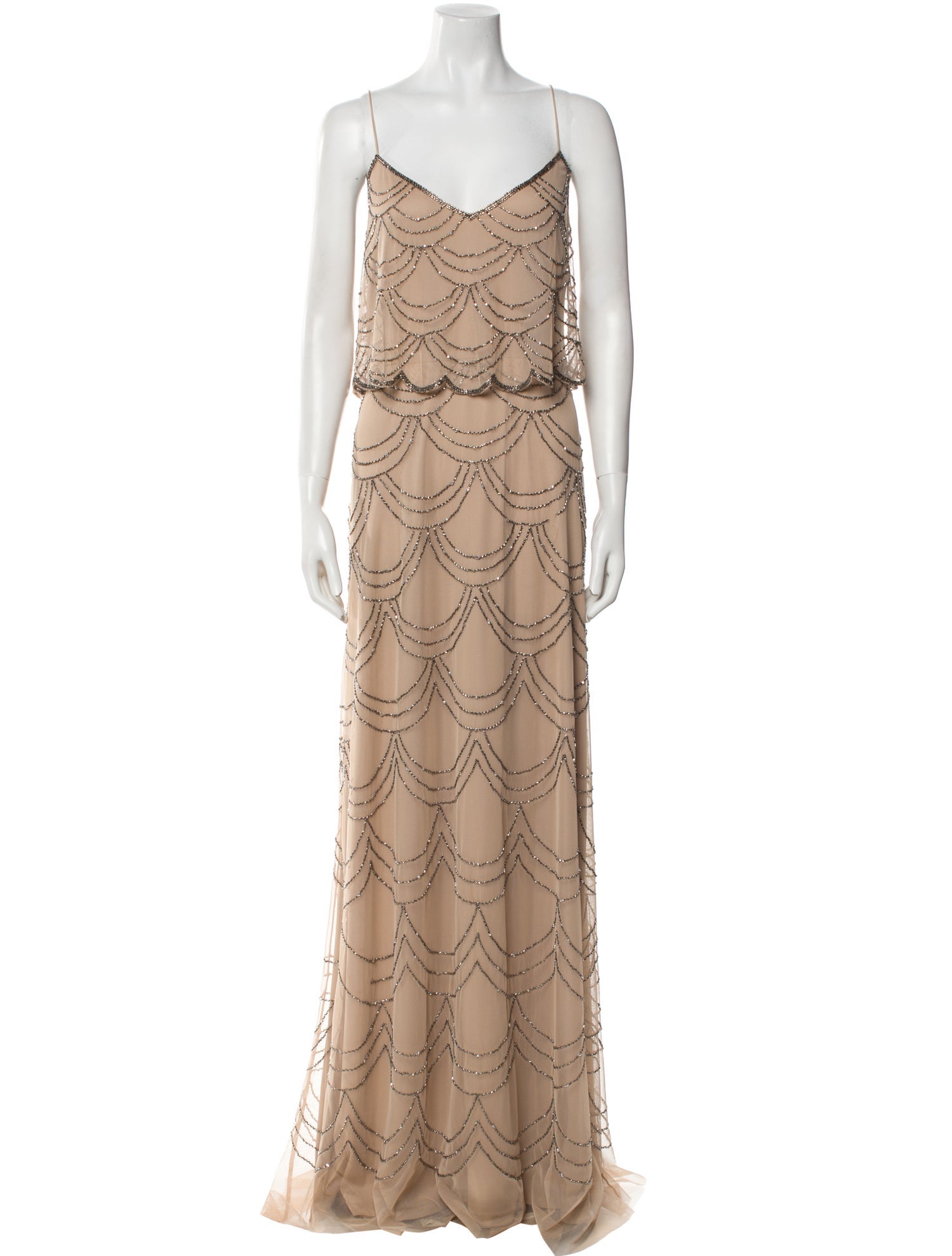 Adrianna Papell V-Neck Long Dress