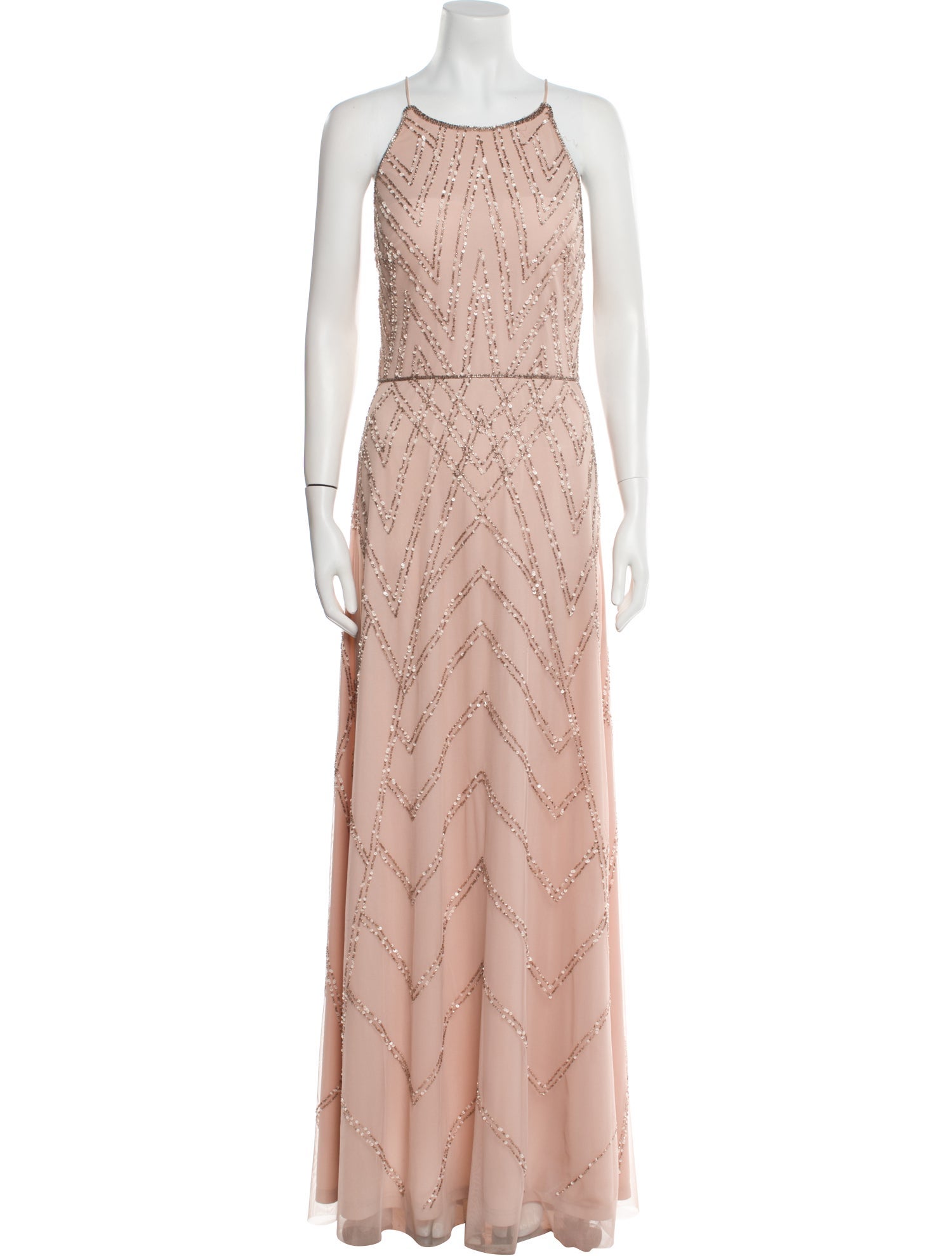 Adrianna Papell Scoop Neck Long Dress w/ Tags