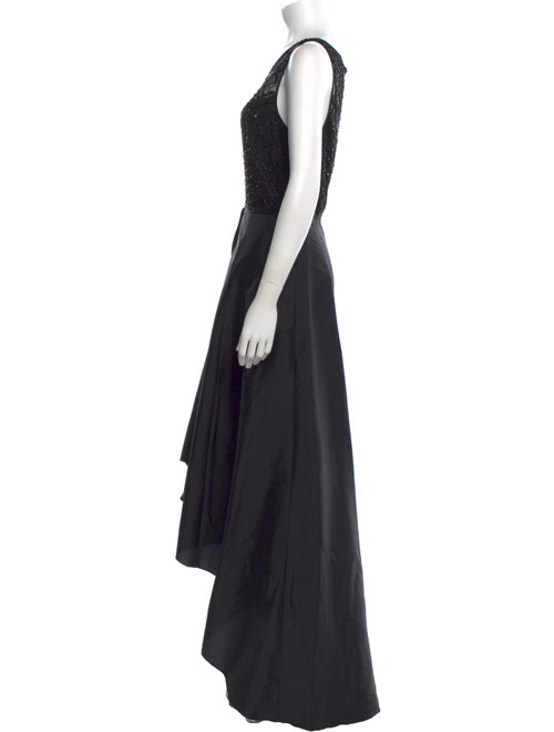 Adrianna Papell Bateau Neckline Long Dress