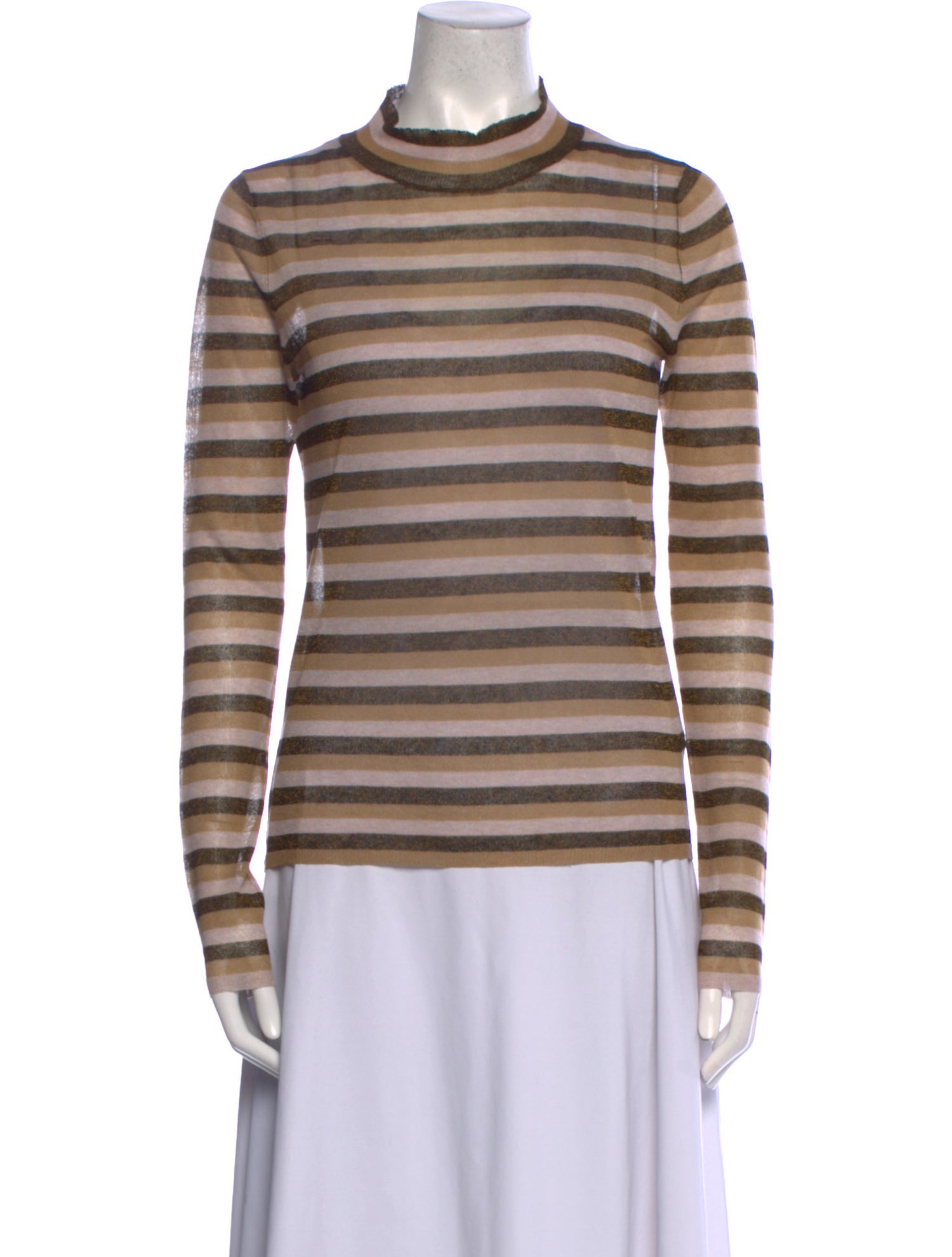 Pari Desai Striped Mock Neck Top