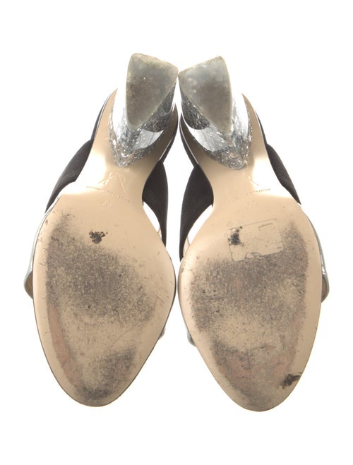 Paul Andrew x Edie Parker Suede Colorblock Pattern Slides