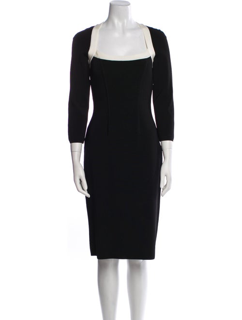 Paula Hian Square Neckline Knee-Length Dress