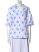 Patty Kim Printed Short Sleeve Button-Up Top