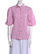Patty Kim Striped Three-Quarter Sleeve Button-Up Top