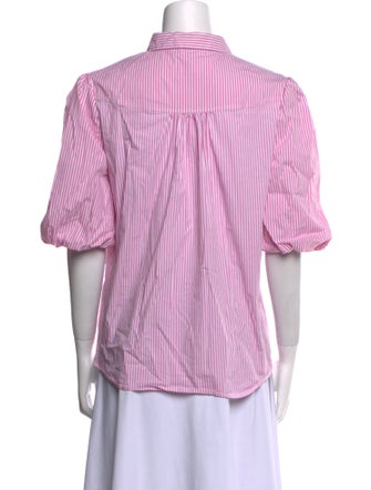 Patty Kim Striped Three-Quarter Sleeve Button-Up Top