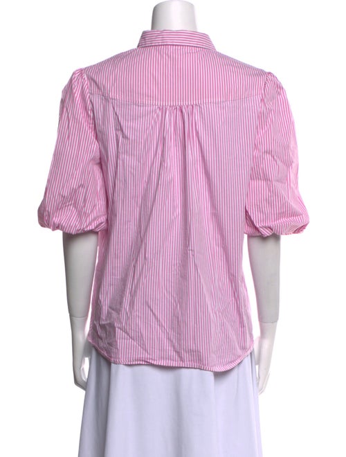 Patty Kim Striped Three-Quarter Sleeve Button-Up Top