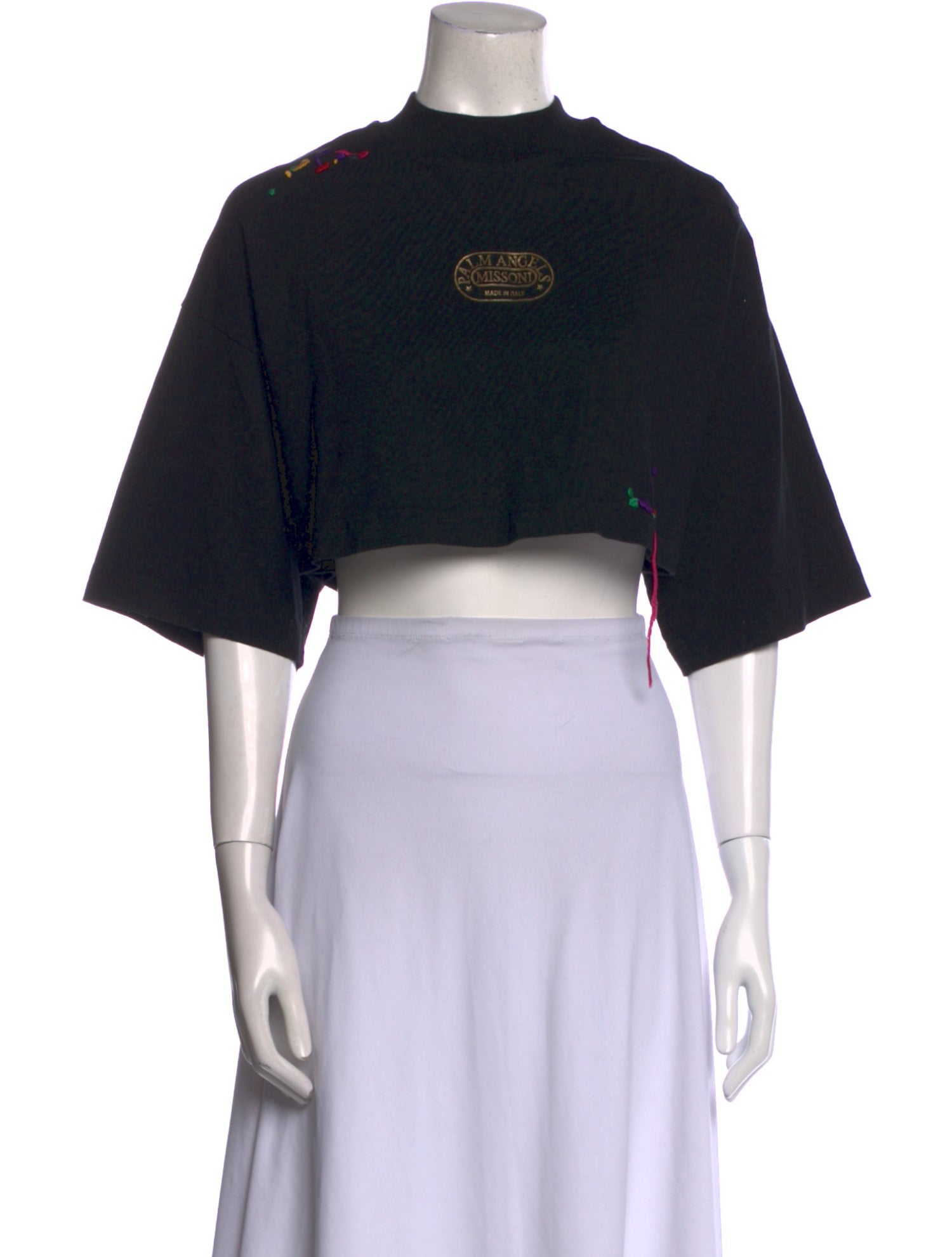 Palm Angels x Missoni Graphic Print Mock Neck Crop Top