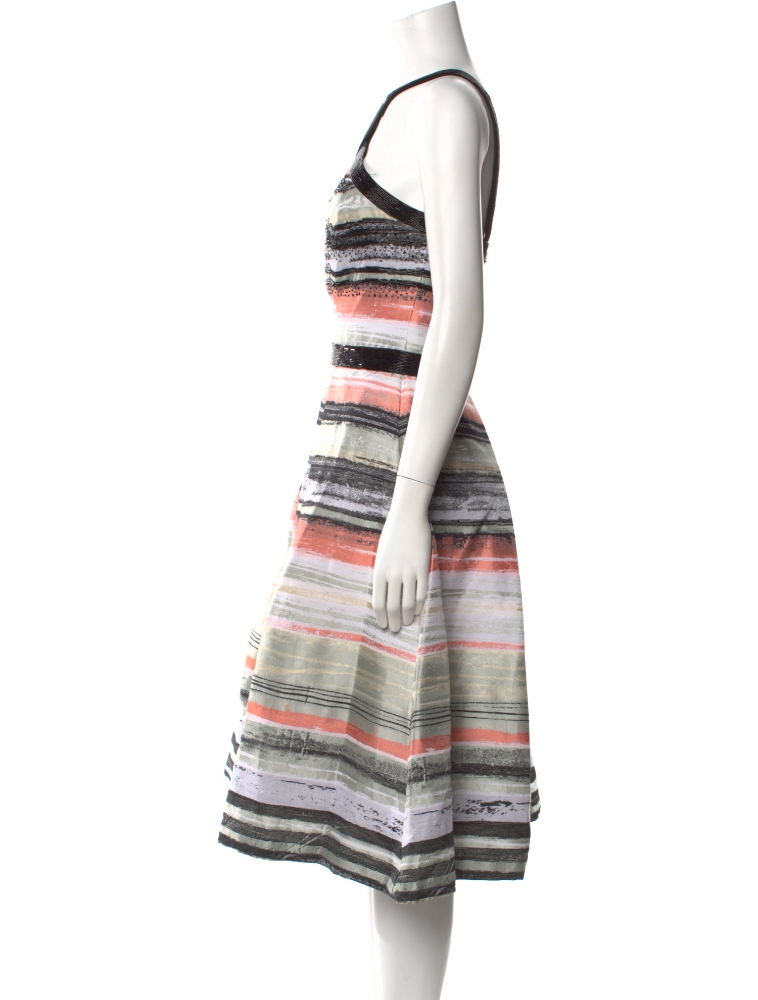 Pamella Pamella Roland Striped Knee-Length Dress