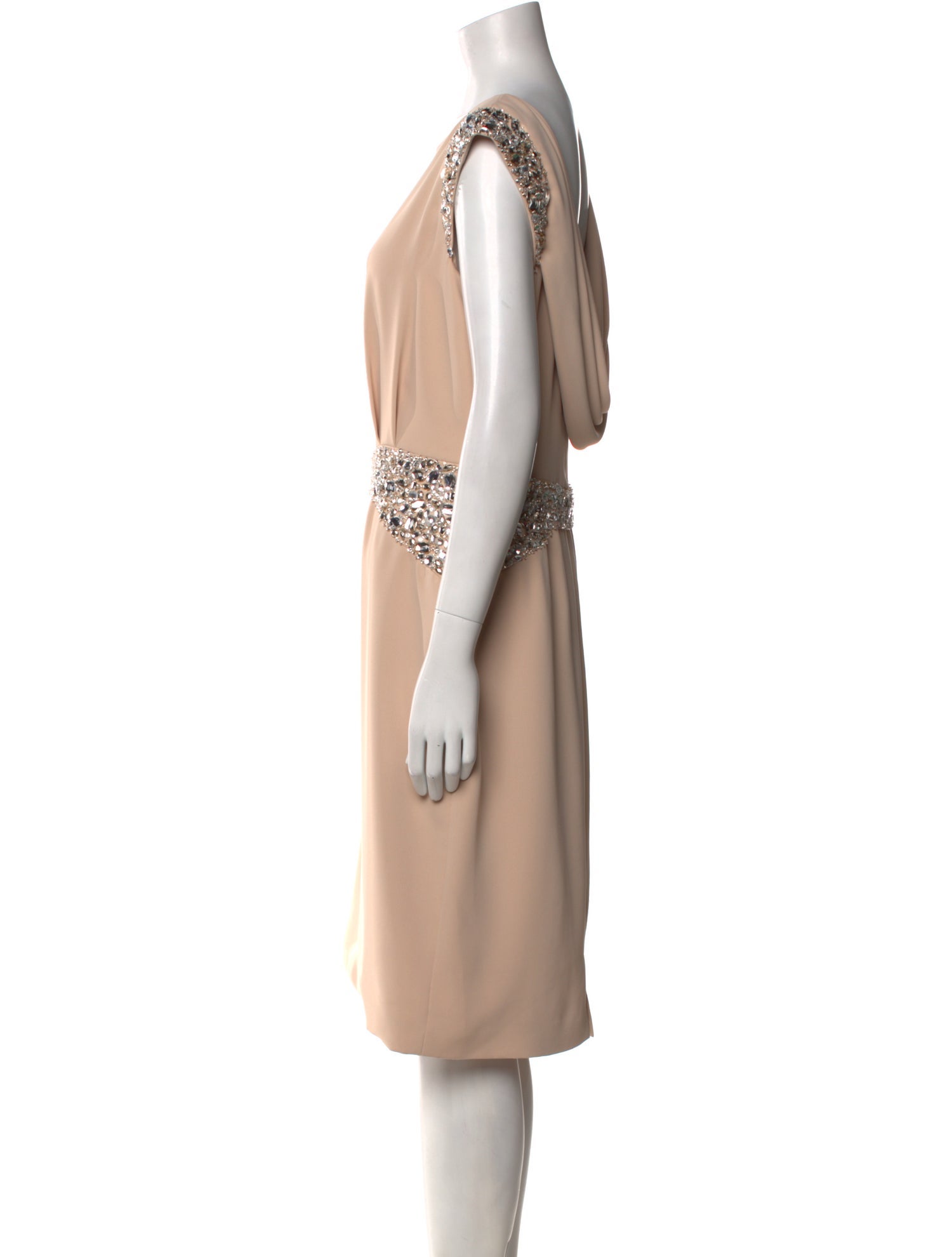 Pamella Pamella Roland Bateau Neckline Knee-Length Dress