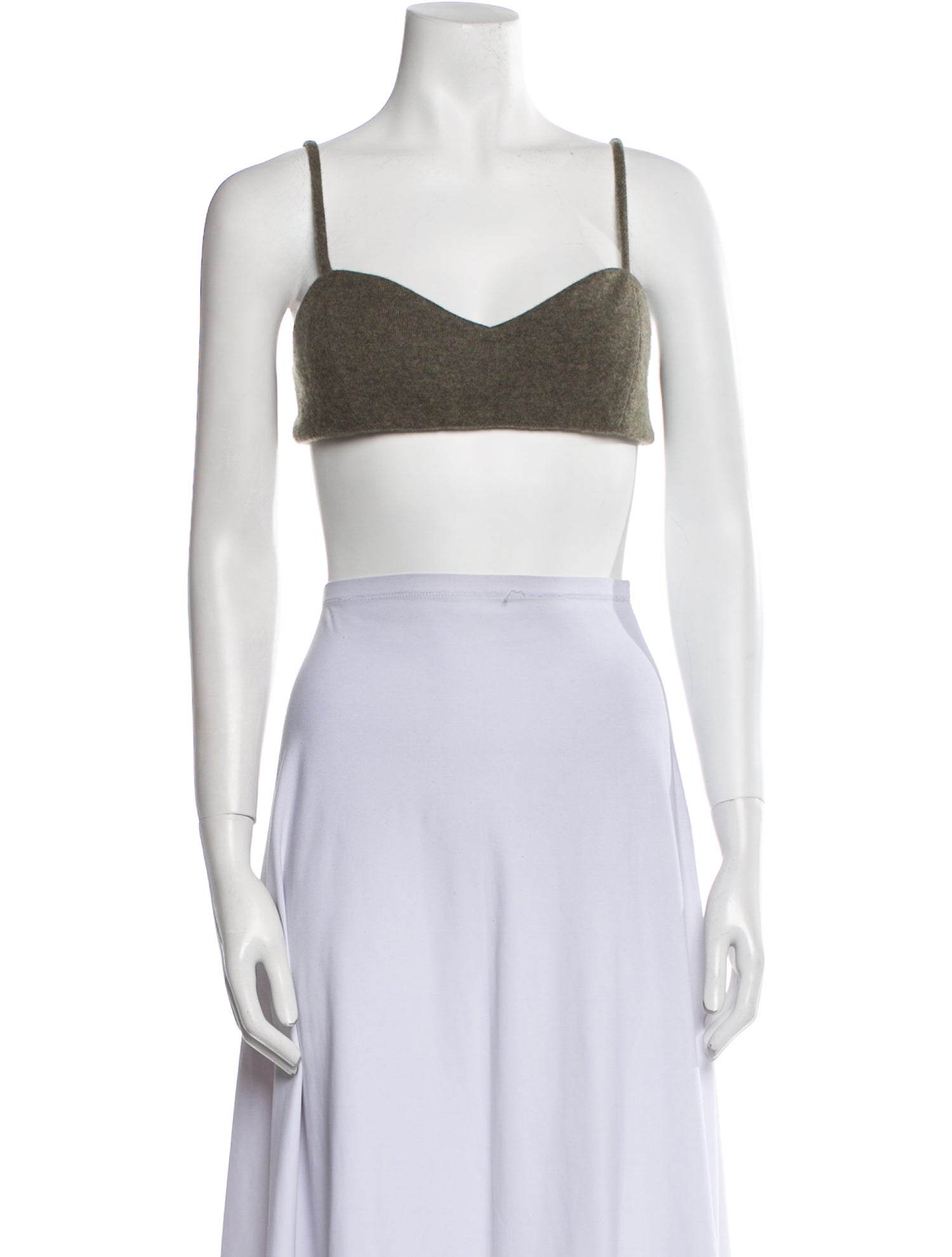 Palmier Square Neckline Sleeveless Crop Top