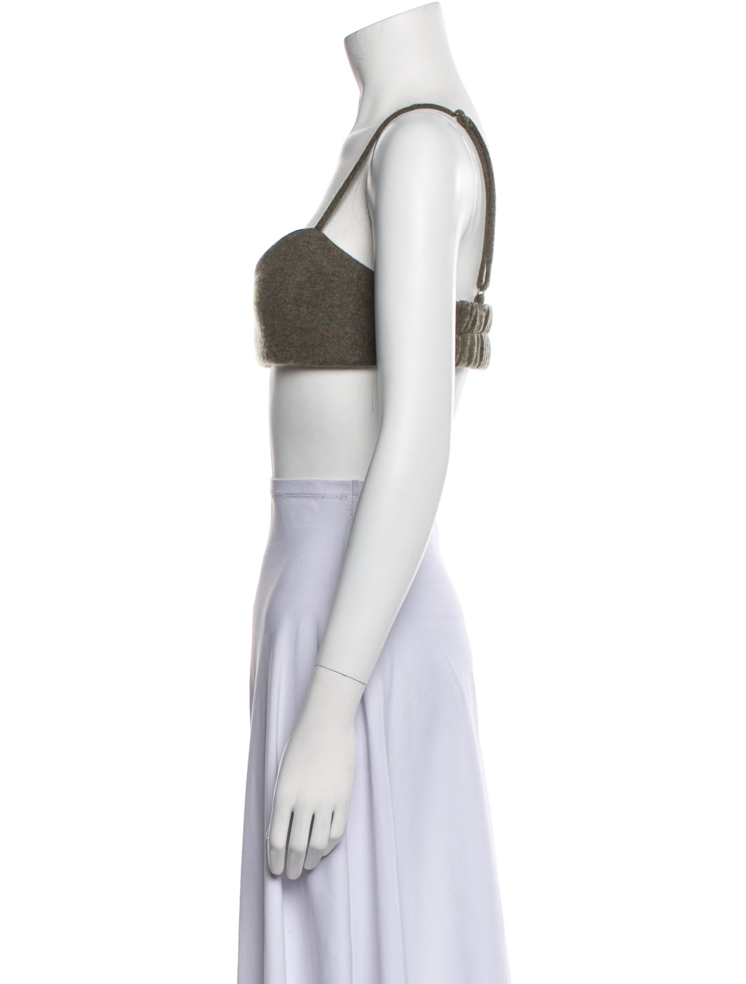 Palmier Square Neckline Sleeveless Crop Top