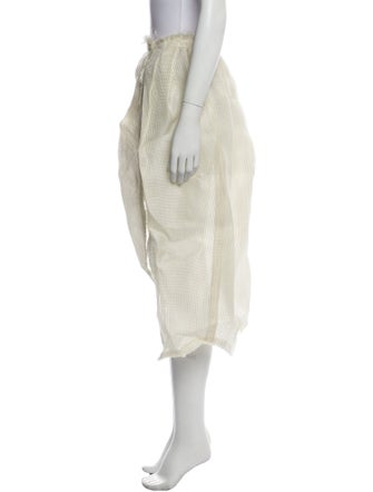 Palmier Raw-Edge Trim Midi Length Skirt