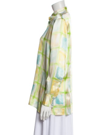 Paolo Santini Silk Printed Button-Up Top