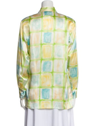 Paolo Santini Silk Printed Button-Up Top