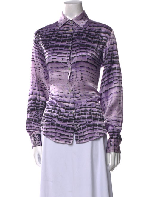 Paolo Santini Silk Printed Button-Up Top