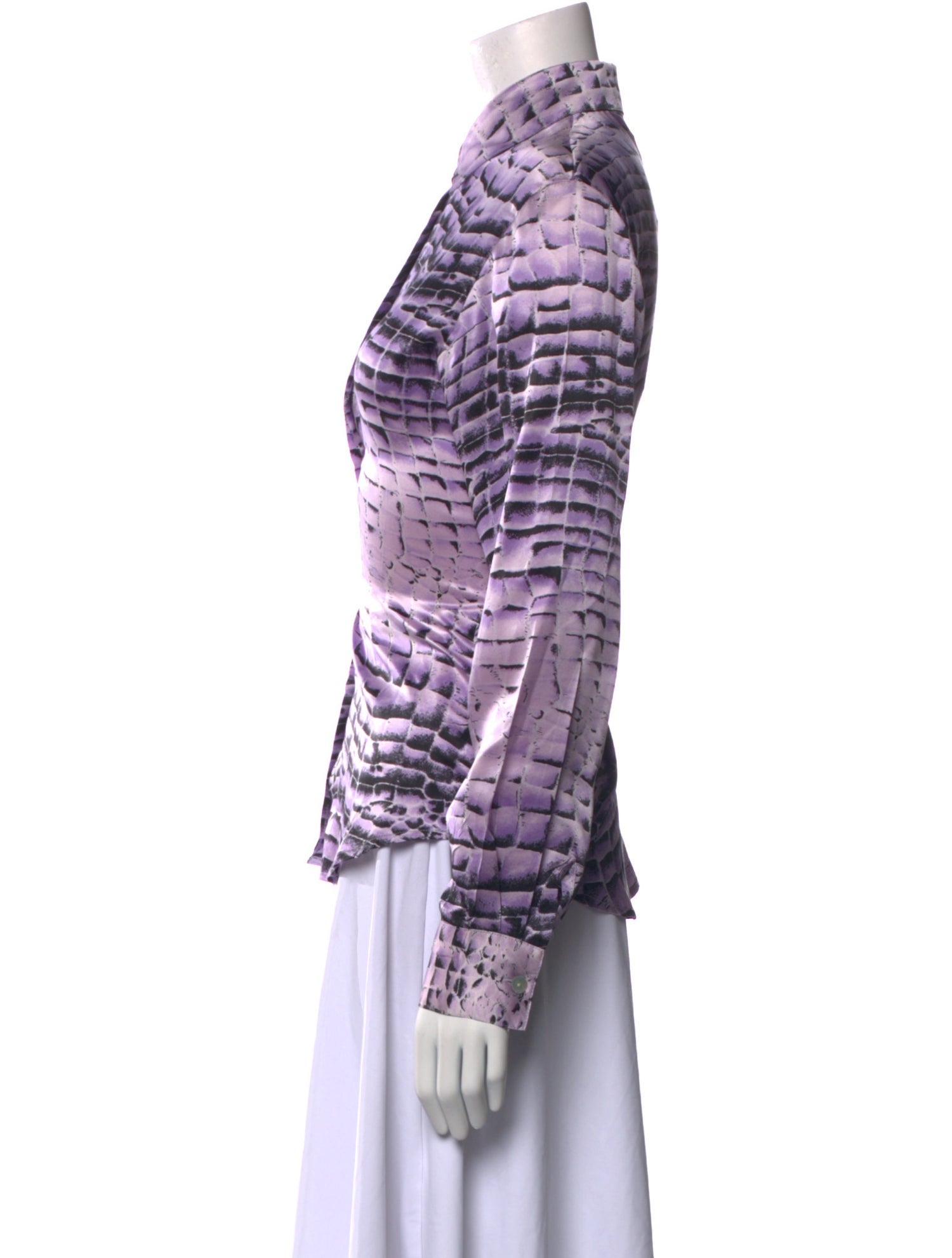 Paolo Santini Silk Printed Button-Up Top