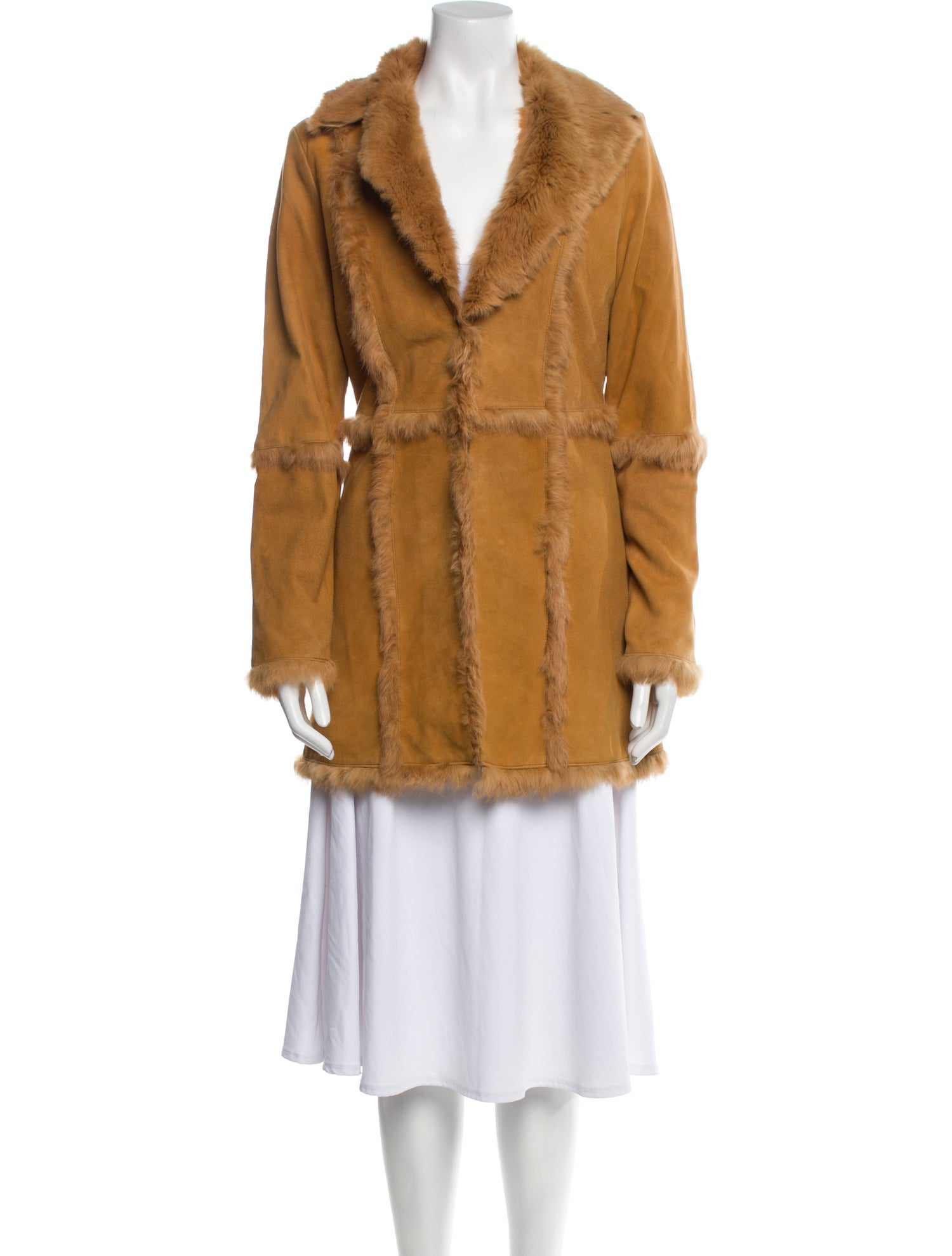 Paolo Santini Leather Faux Fur Coat