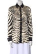 Paolo Santini Silk Animal Print Button-Up Top