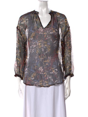 Pablo Tops Silk Floral Print Blouse XS