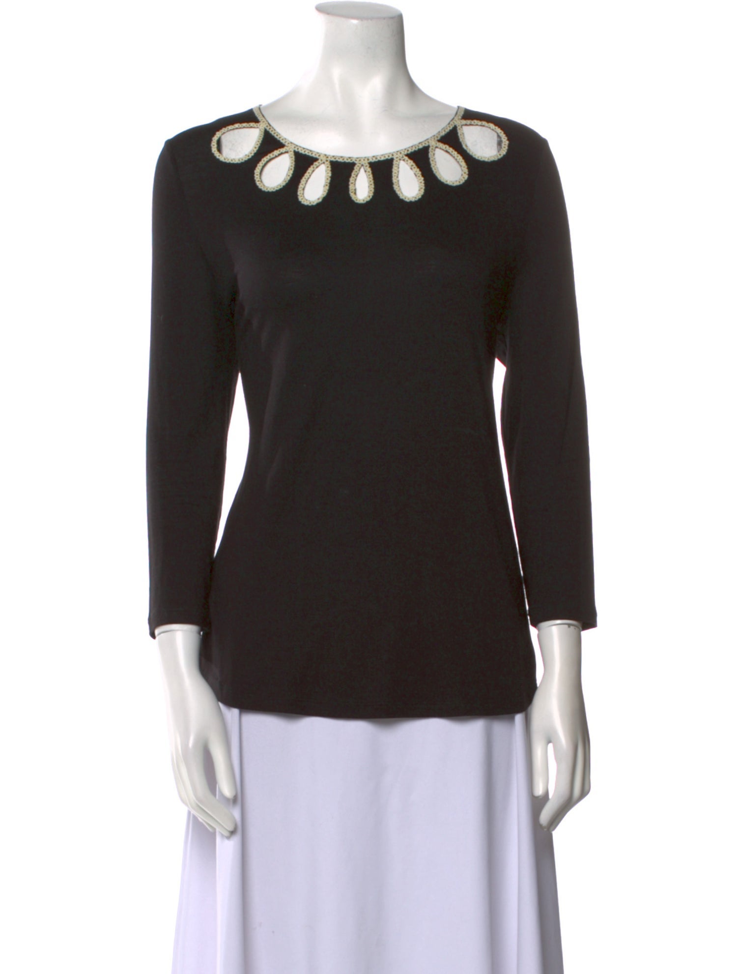 Pablo Scoop Neck Three-Quarter Sleeve Top