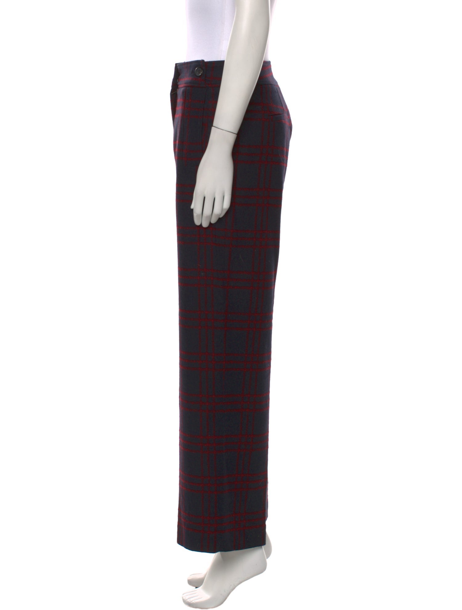 Pablo Plaid Print Wide Leg Pants