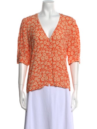 Pablo Floral Print V-Neck Sweater