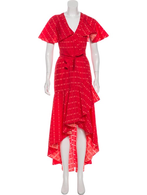 Paper London Printed Long Dress Red