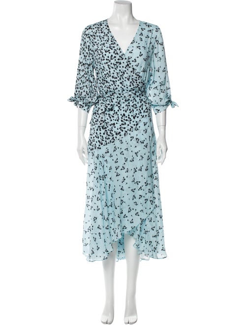 Paper London Printed Long Dress Blue