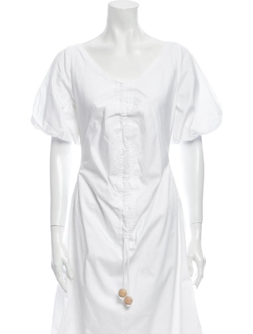 Paper London V-Neck Midi Length Dress White