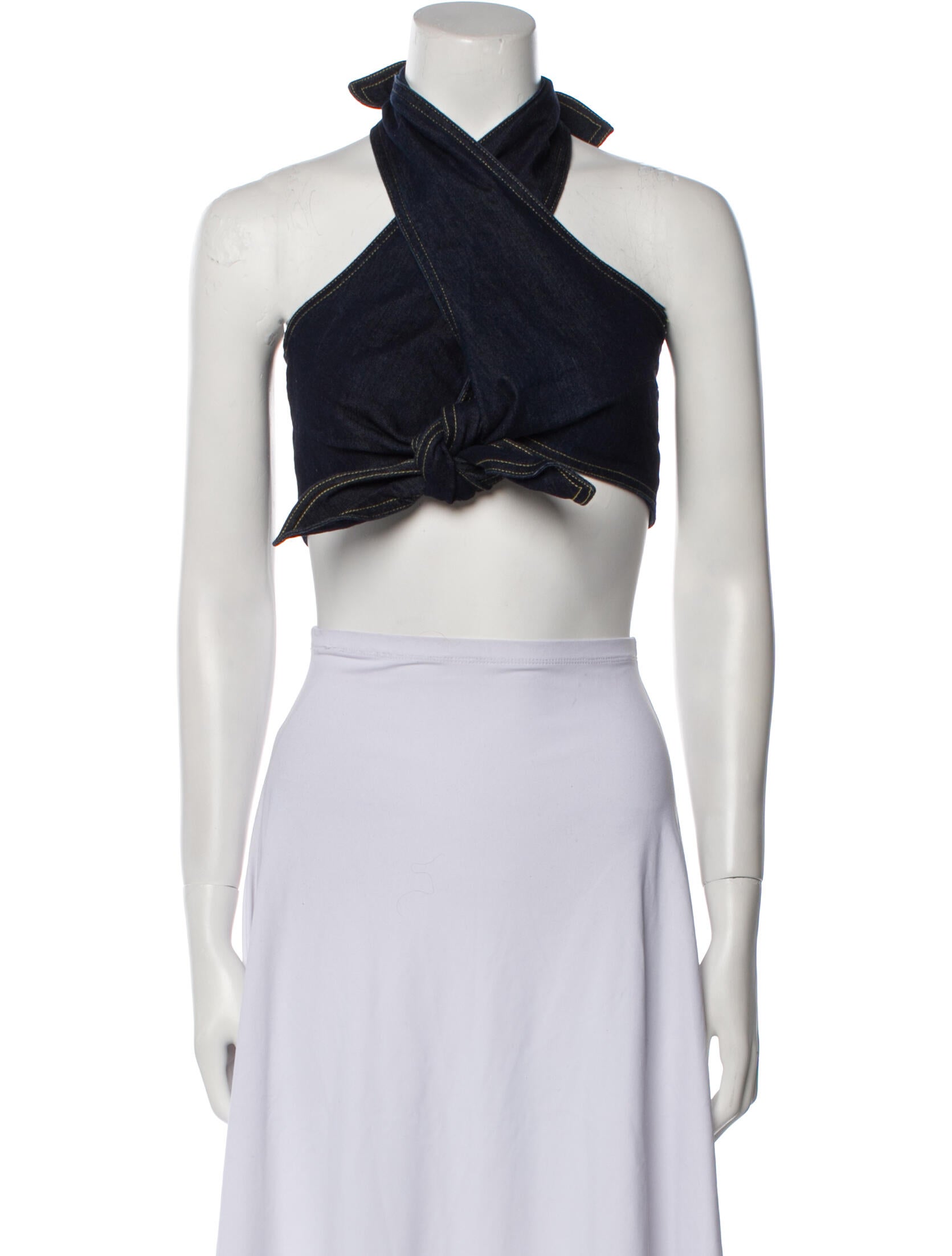 PAPER London Halterneck Sleeveless Crop Top