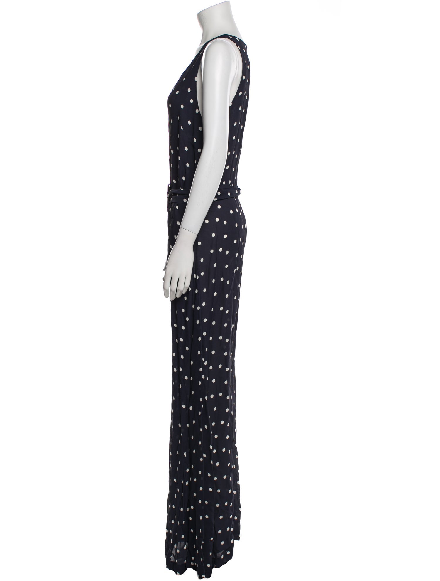 PAPER London Polka Dot Print Plunge Neckline Jumpsuit w/ Tags