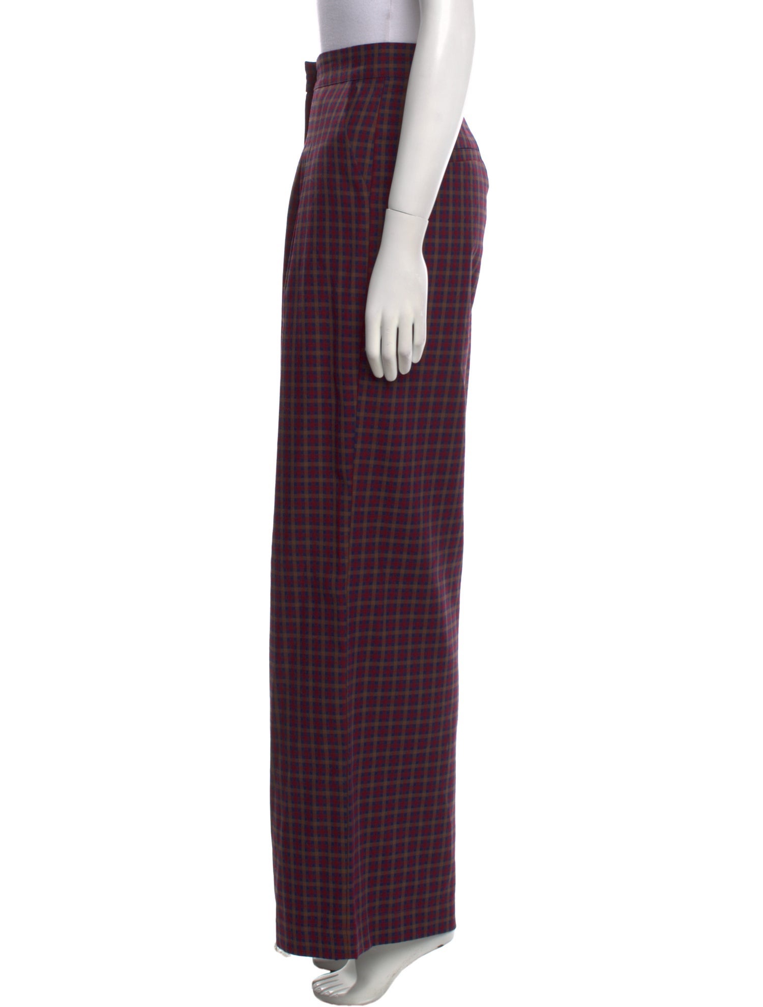 PAPER London Plaid Print Wide Leg Pants