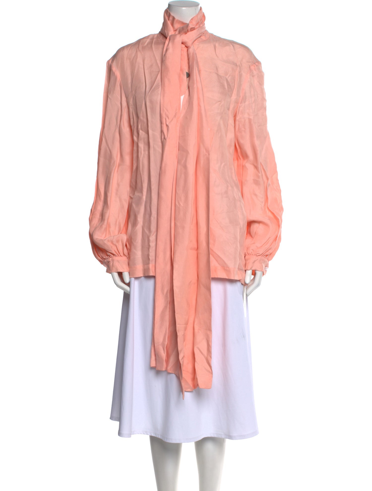 PAPER London Mock Neck Long Sleeve Button-Up Top