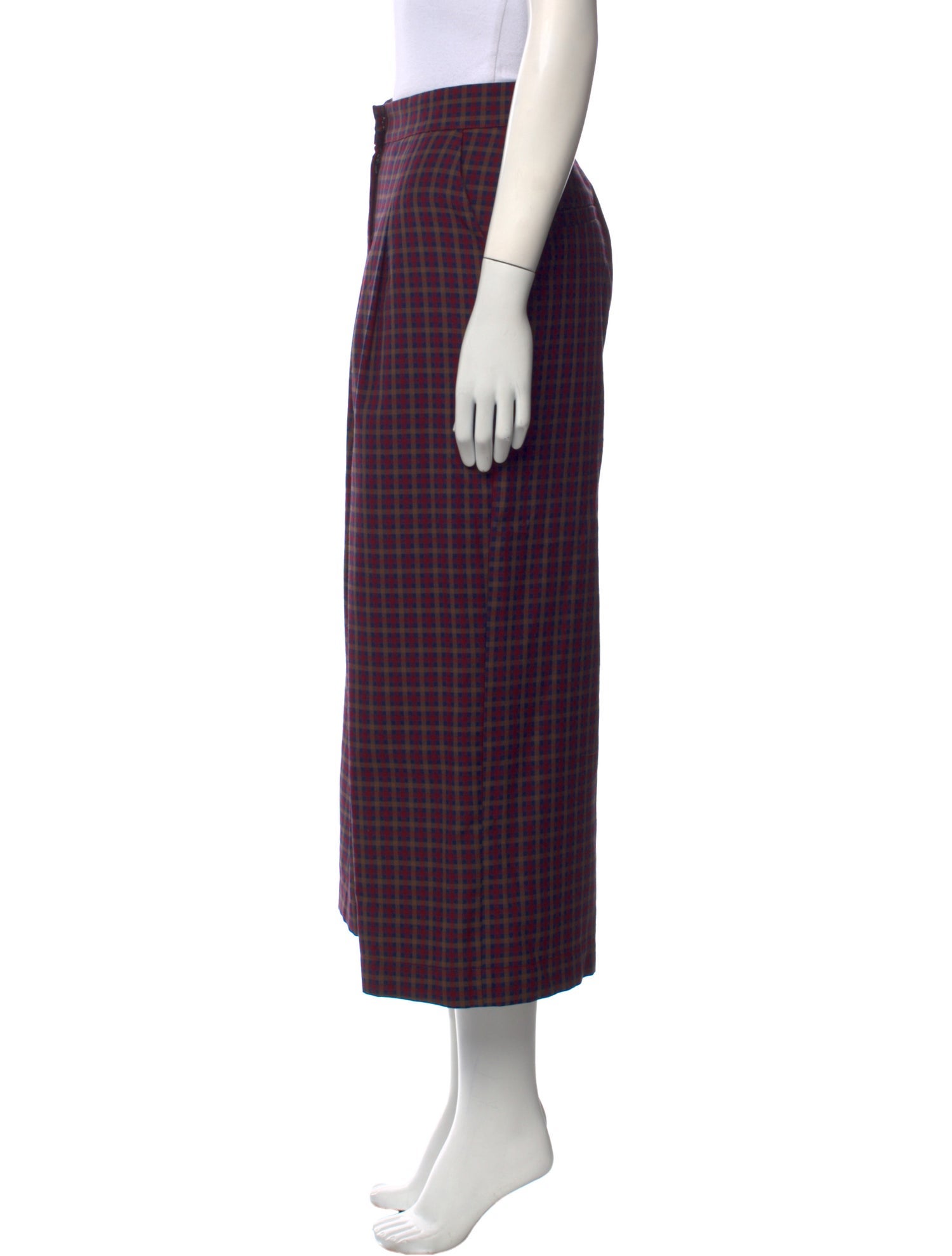 PAPER London Plaid Print Wide Leg Pants