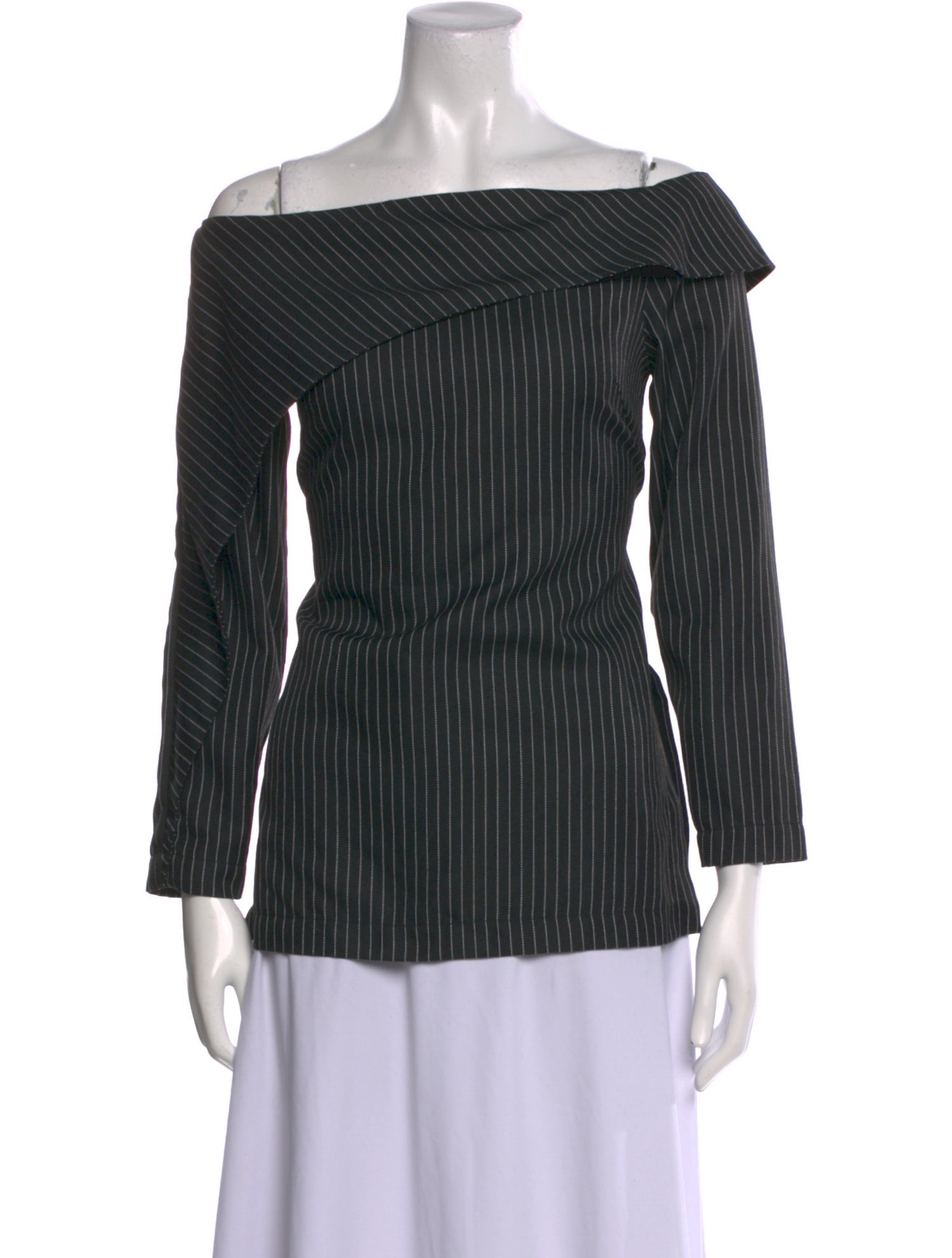 PAPER London Striped Off-The-Shoulder Top