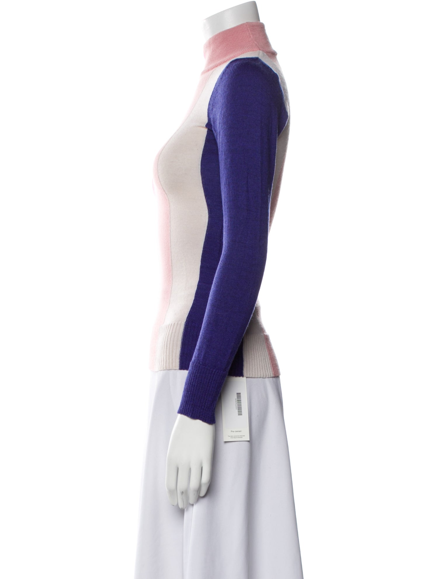 PAPER London Wool Colorblock Pattern Sweater