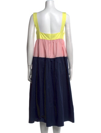 PAPER London Colorblock Pattern Midi Length Dress