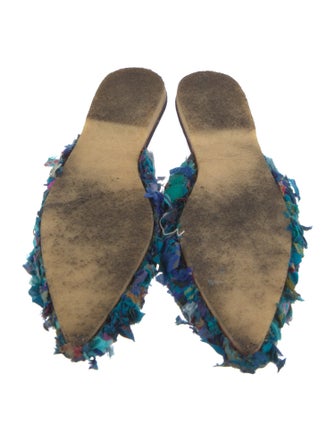 Paul Ropp Printed Raw-Edge Trim Mules