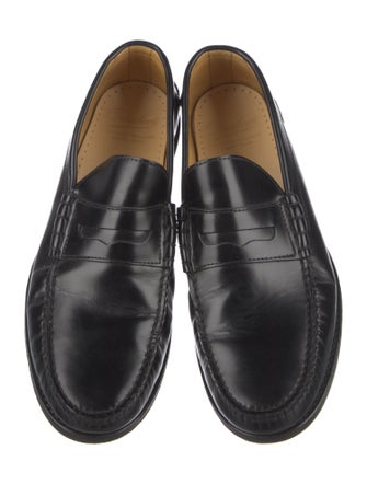Paraboot Leather Whipstitch Trim Dress Loafers