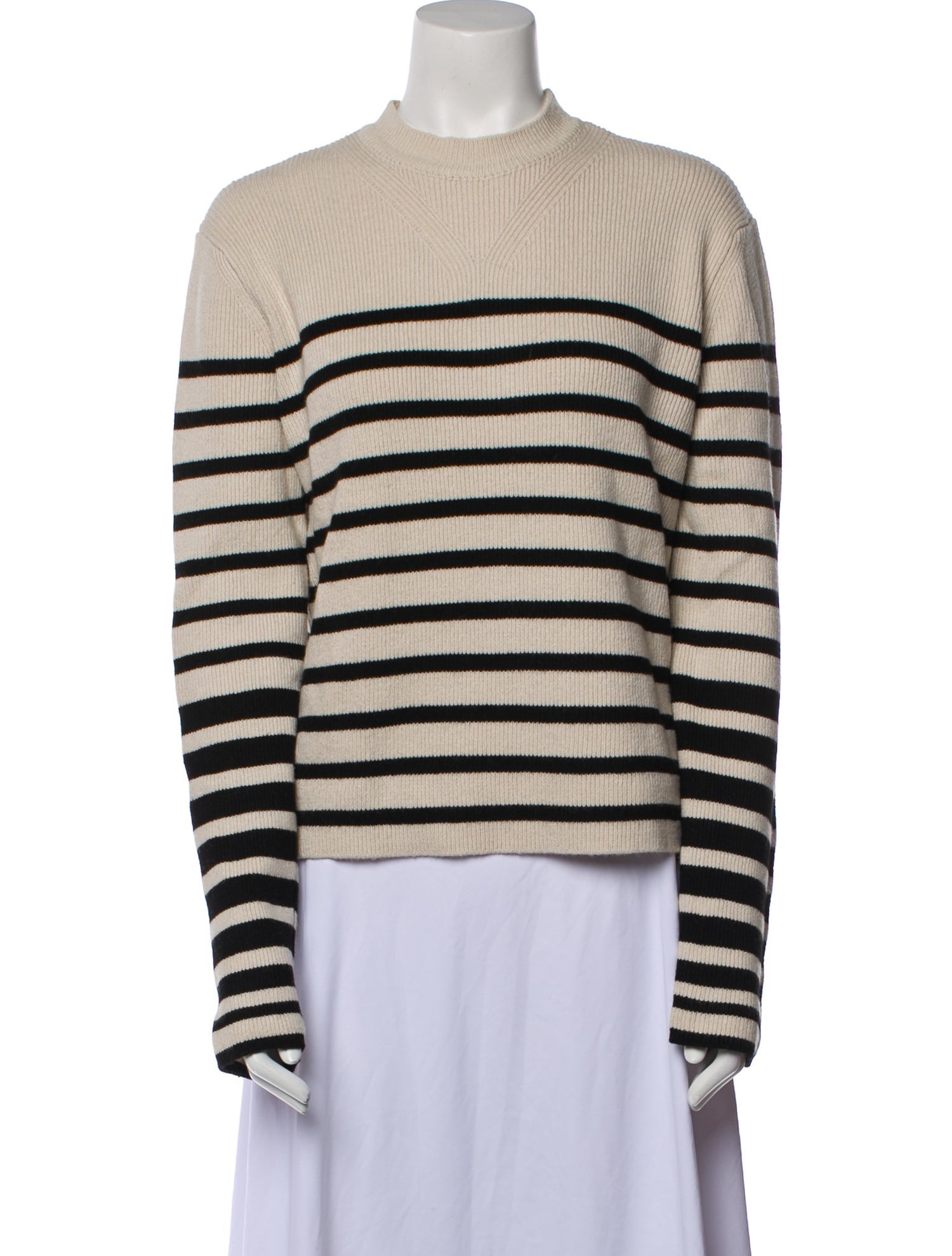 Paradis Perdus Striped Mock Neck Sweater