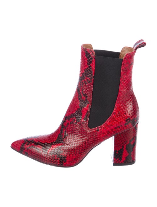 Paris Texas Embossed Leather Ankle boots Red