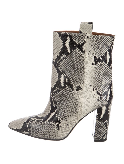 Paris Texas Embossed Pointed-Toe Ankle Boots Beige