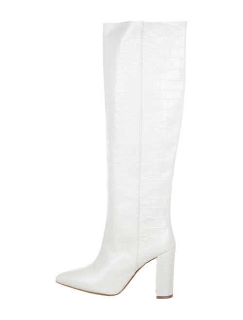 Paris Texas Embossed Knee-High Boots White