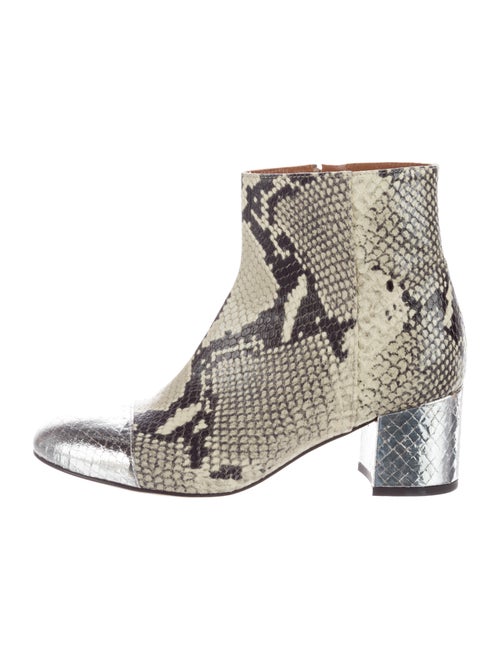 Paris Texas Snakeskin Round-Toe Ankle Boots multic