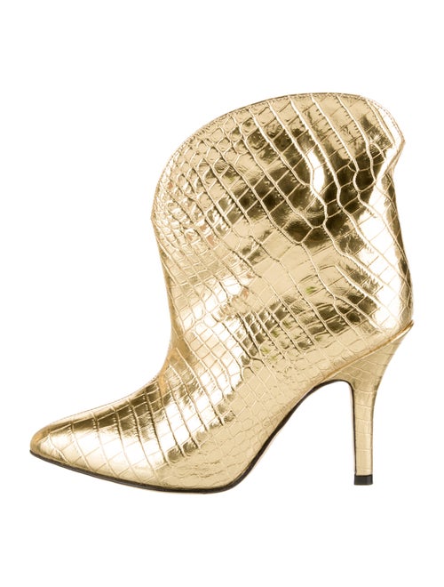 Paris Texas Embossed Leather Boots Gold